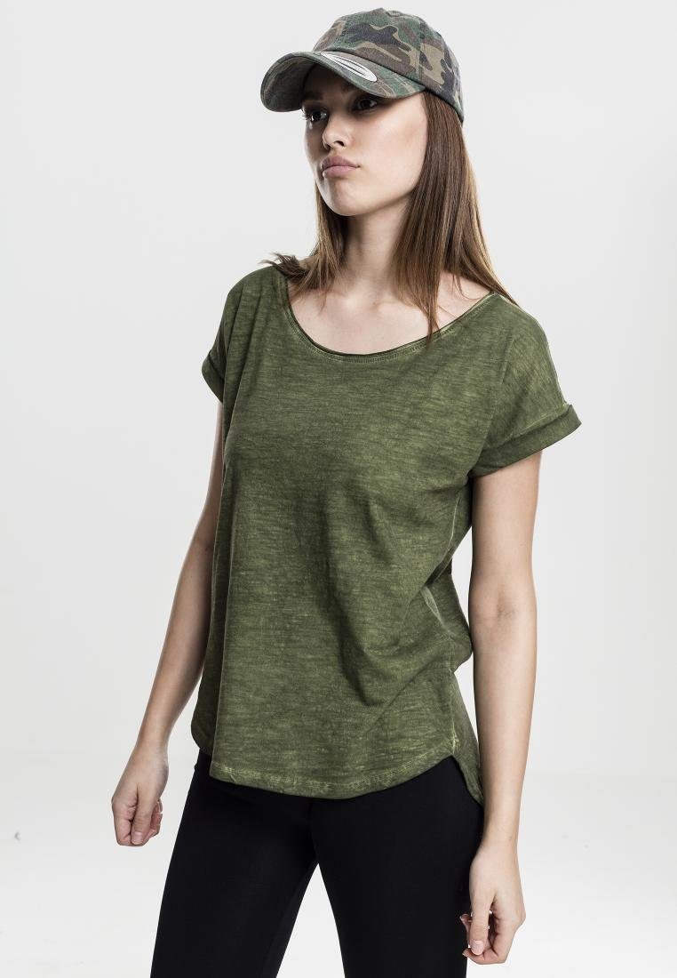 URBAN CLASSICS Rundhalsshirt Ladies Long Back Shaped Spray Dye Tee XS bis X günstig online kaufen