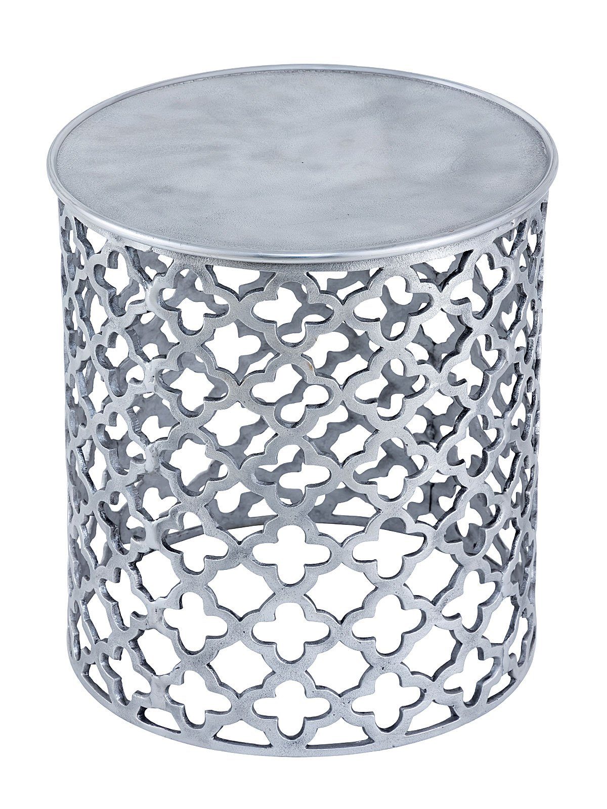 Casamia Beistelltisch Beistelltisch Metall Dekotisch ø 40x45 cm rund Kairo silber o. gold