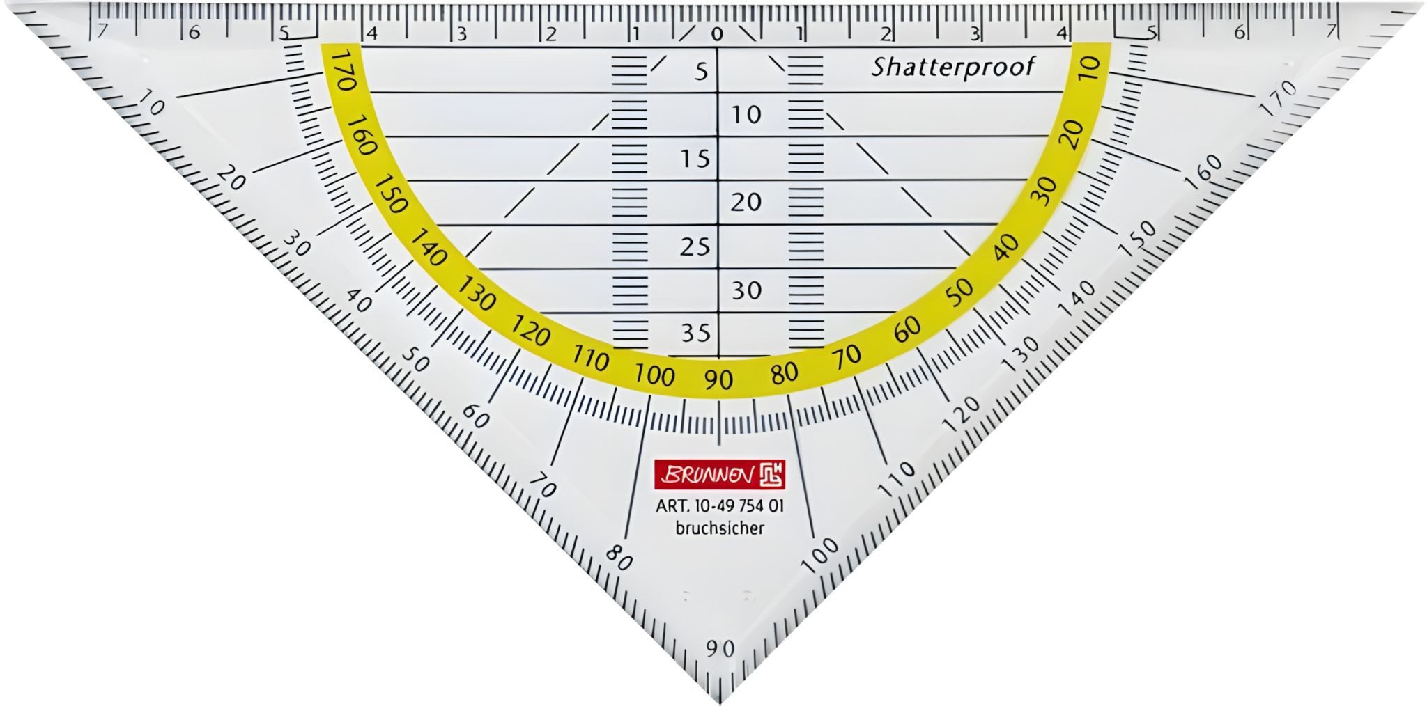 BRUNNEN Zeichenlineal BRUNNEN Geometrie-Dreieck 16cm bruchsicher klar 104975401