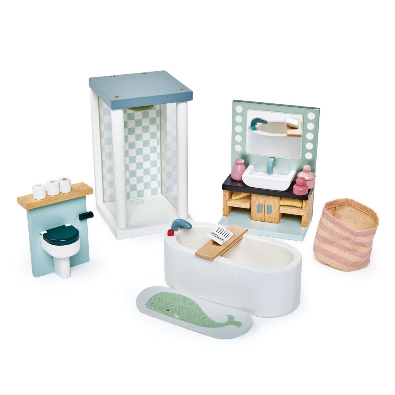 Tender Leaf Toys Puppenhausmöbel Puppenhaus Badezimmer Set Puppenmöbel