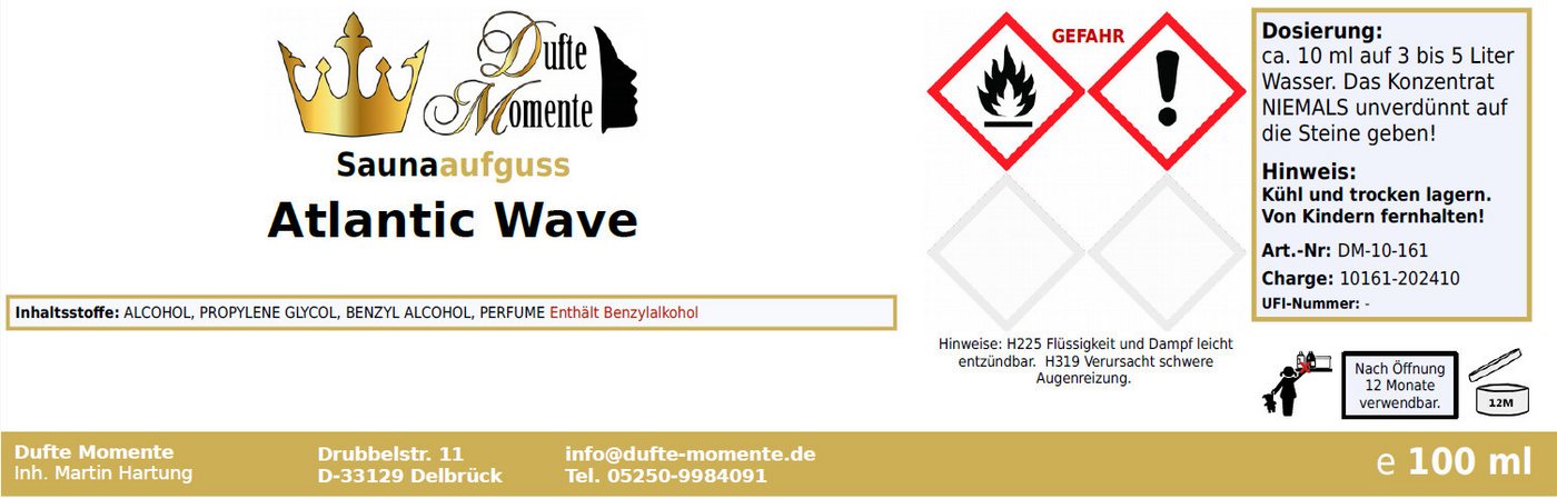 Thumbnail - Dufte Momente Sauna-Aufgussset Atlantic Wave 100ml in Glasflasche (1-tlg) vegan und ohne Tierversuche