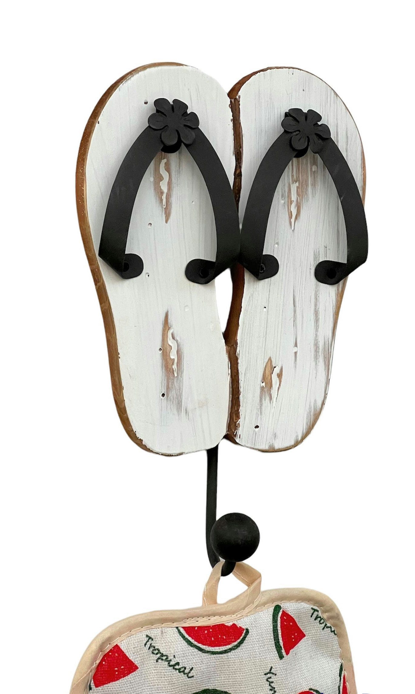 DanDiBo Wandgarderobe Sandalen Holz Metall Weiß günstig online kaufen