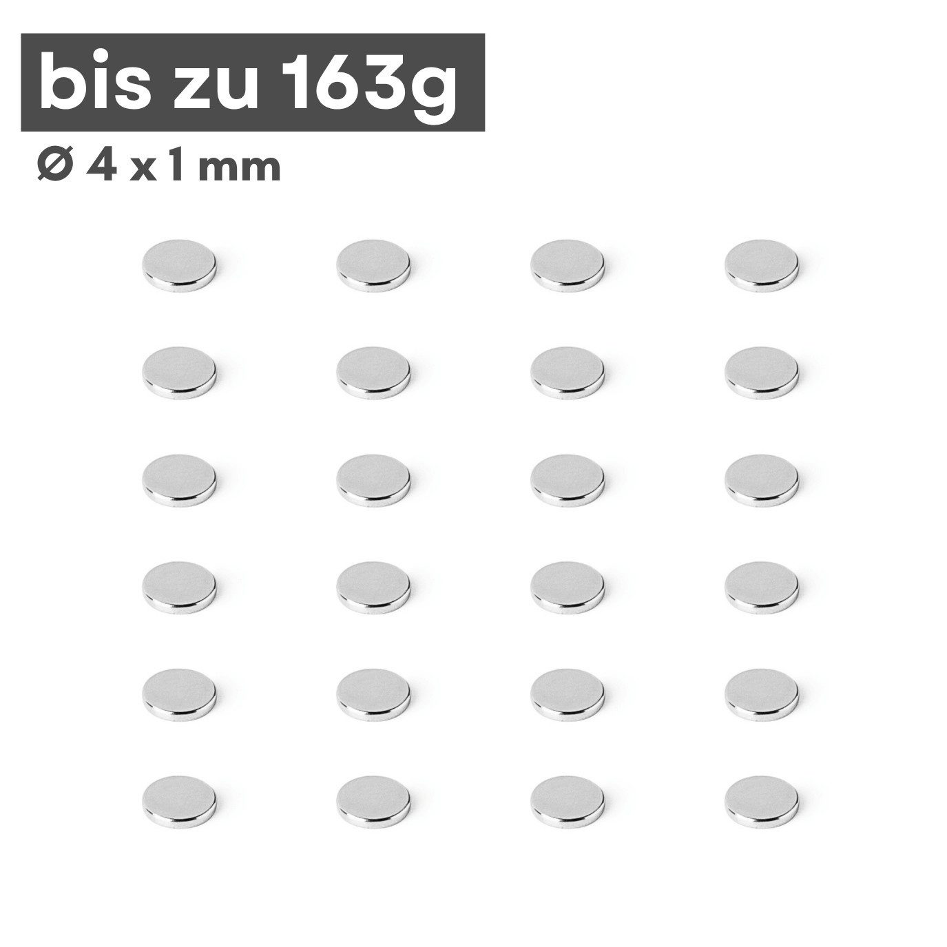 MaajeeKuto Magnet Neodym Magnet Ø4x1 mm N42 – Scheibenmagnet 163 g Haftkraft (50-St)