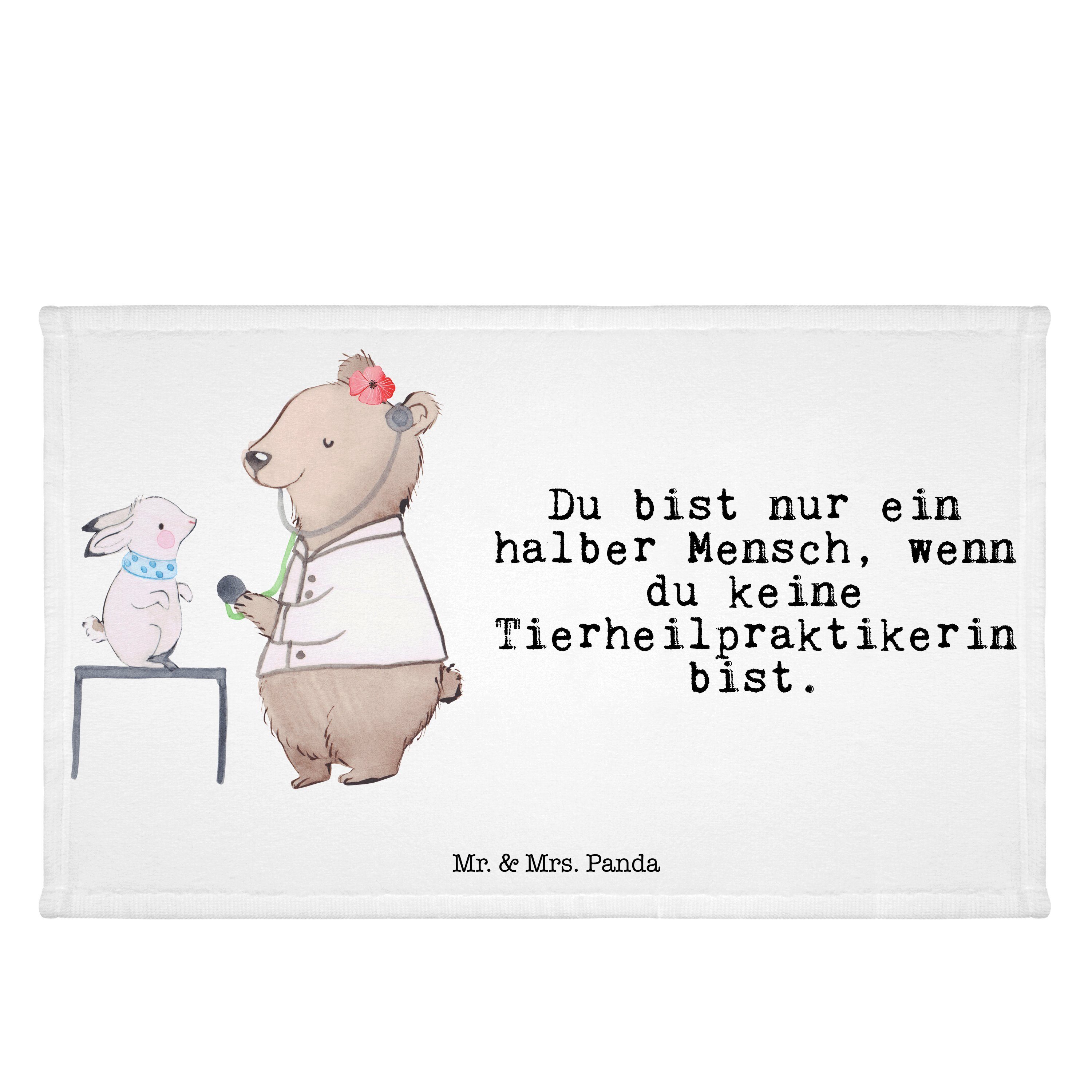 Mr. & Mrs. Panda Handtuch Tierheilpraktikerin mit Herz - Weiß - Geschenk, Sport Handtuch, Danke, (1-St)