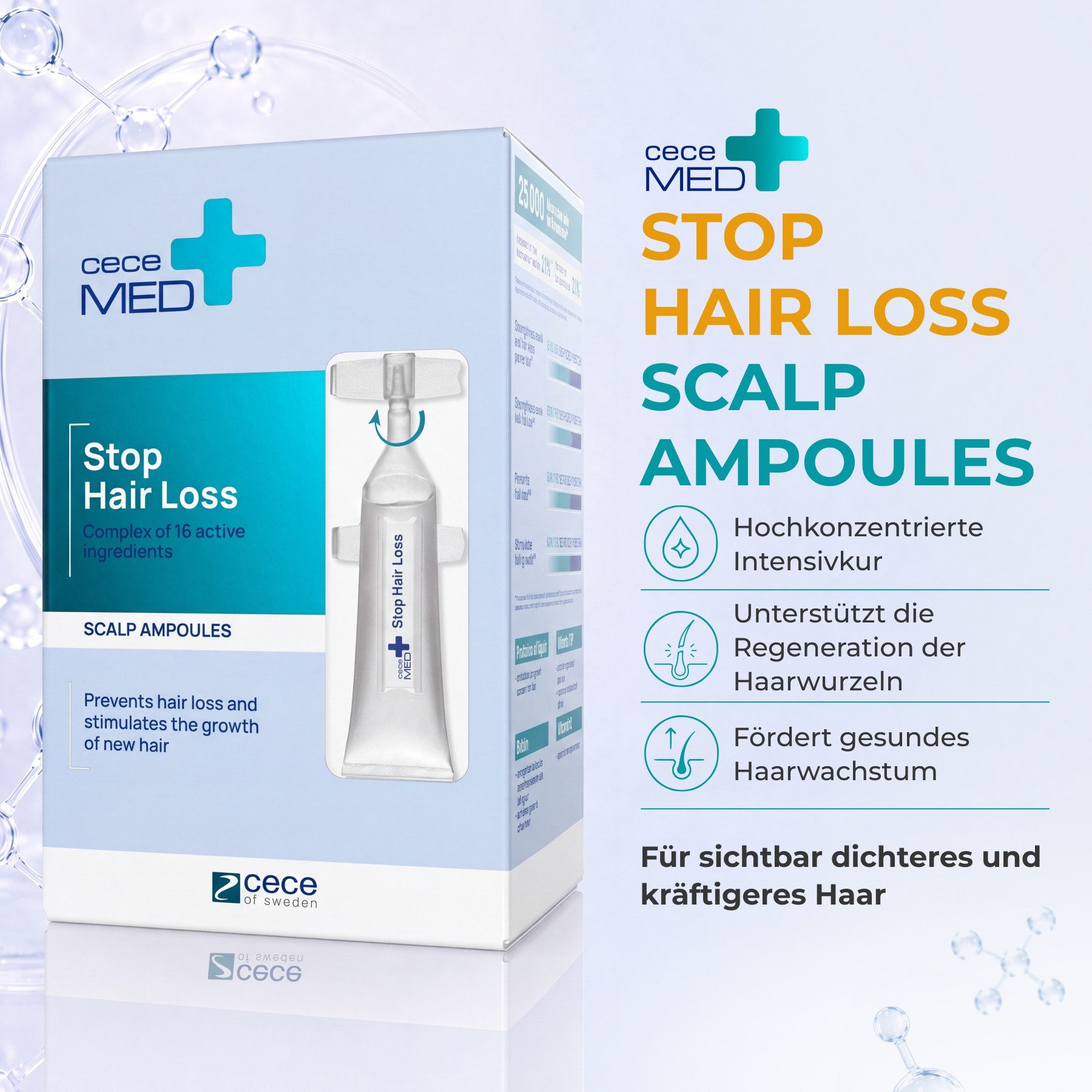 CECE MED Haarserum gegen Haarausfall Repair Haar Pflege Serum Regeneration Haarwachstum, Anti-Haarausfall, Haarwachstum, Haarpflege