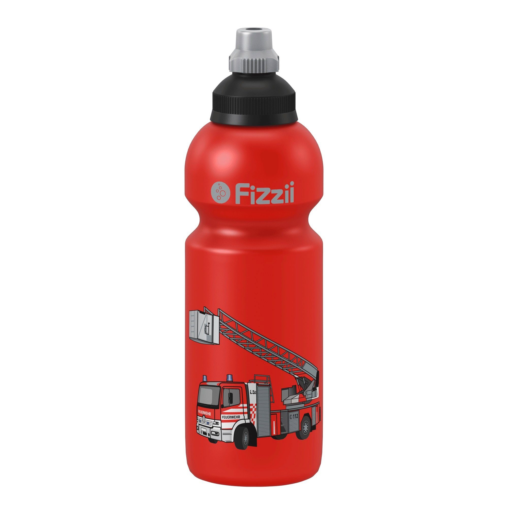 Fizzii Sprudelsicher Trinkflasche Kinderflasche Feuerwehr Rot