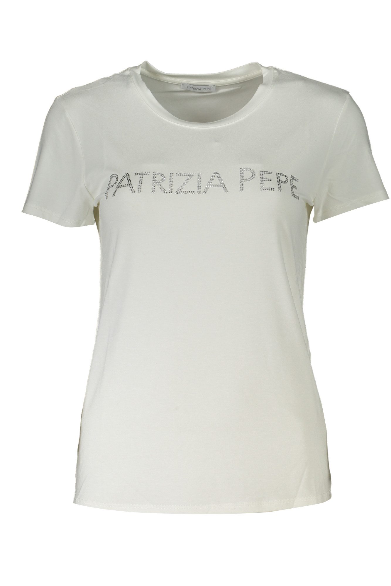 Patrizia Pepe T-Shirt Damen Kurzarm T-Shirt aus Bio-Baumwolle mit Strass