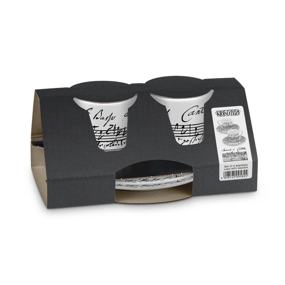 Könitz Espressotasse Coffee Cantata Espresso Doppelset 85 ml, Porzellan