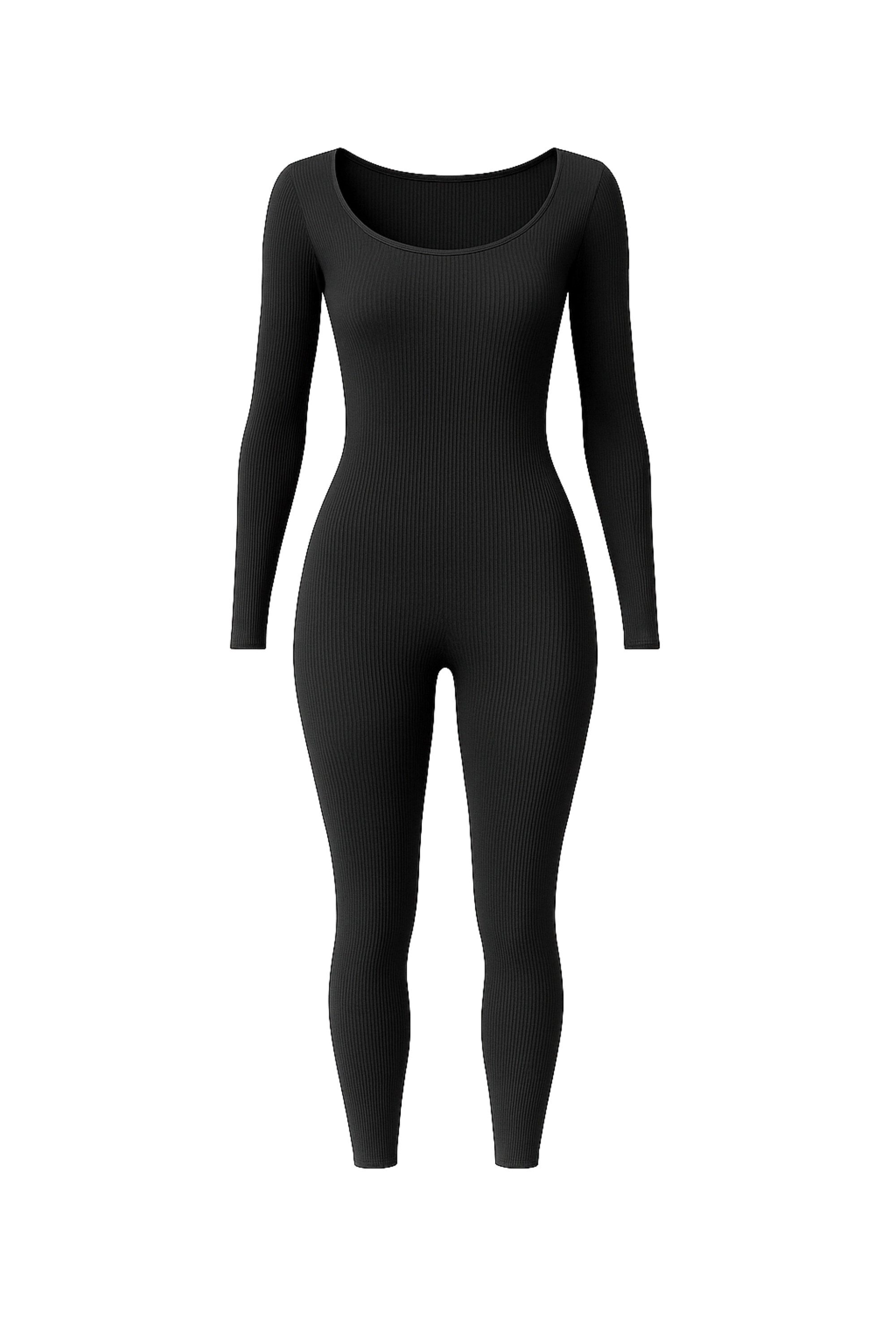 FemmeTone Turnanzug Damen Fitness-Jumpsuit Overall – Sportbekleidung für Yoga und Workout, Elastischer Sport-Einteiler – figurbetonter Langarm-Ganzkörperanzug