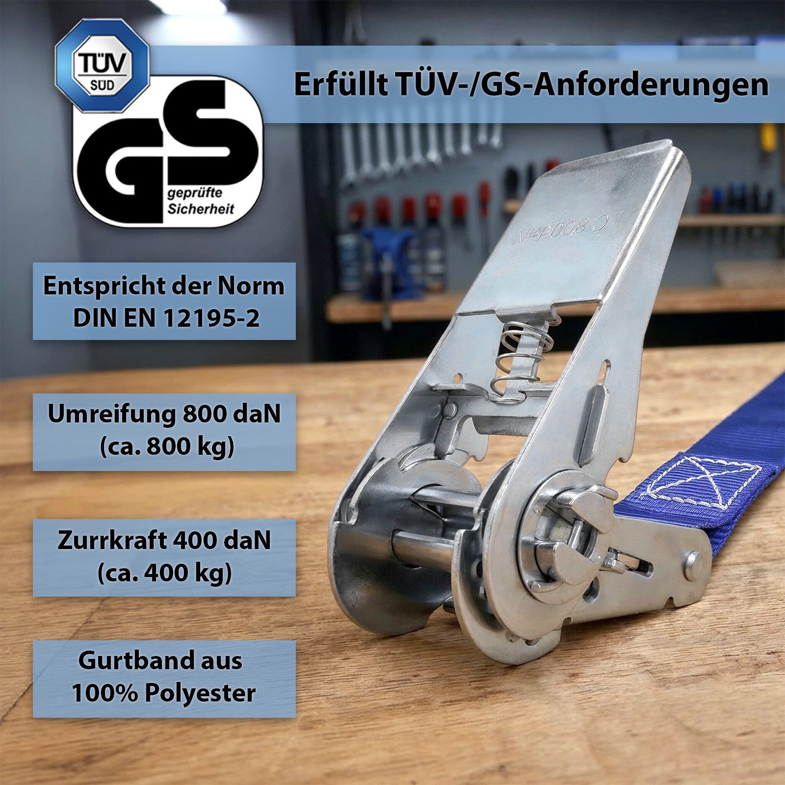 BB Sport Zurrgurt Spanngurte mit Ratsche (4-St)