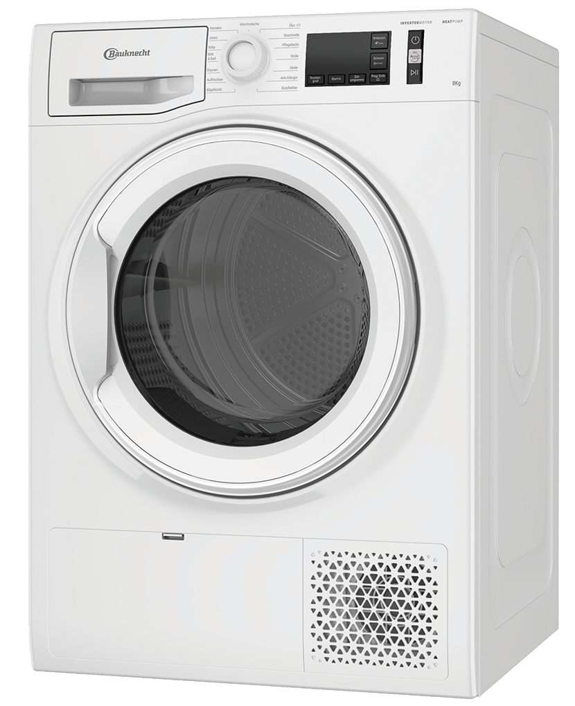 BAUKNECHT Wärmepumpentrockner TK AO 83 N, 8 kg, Active Care, EasyCleaning-Filter, Reversierende Trommel, 15 Programme