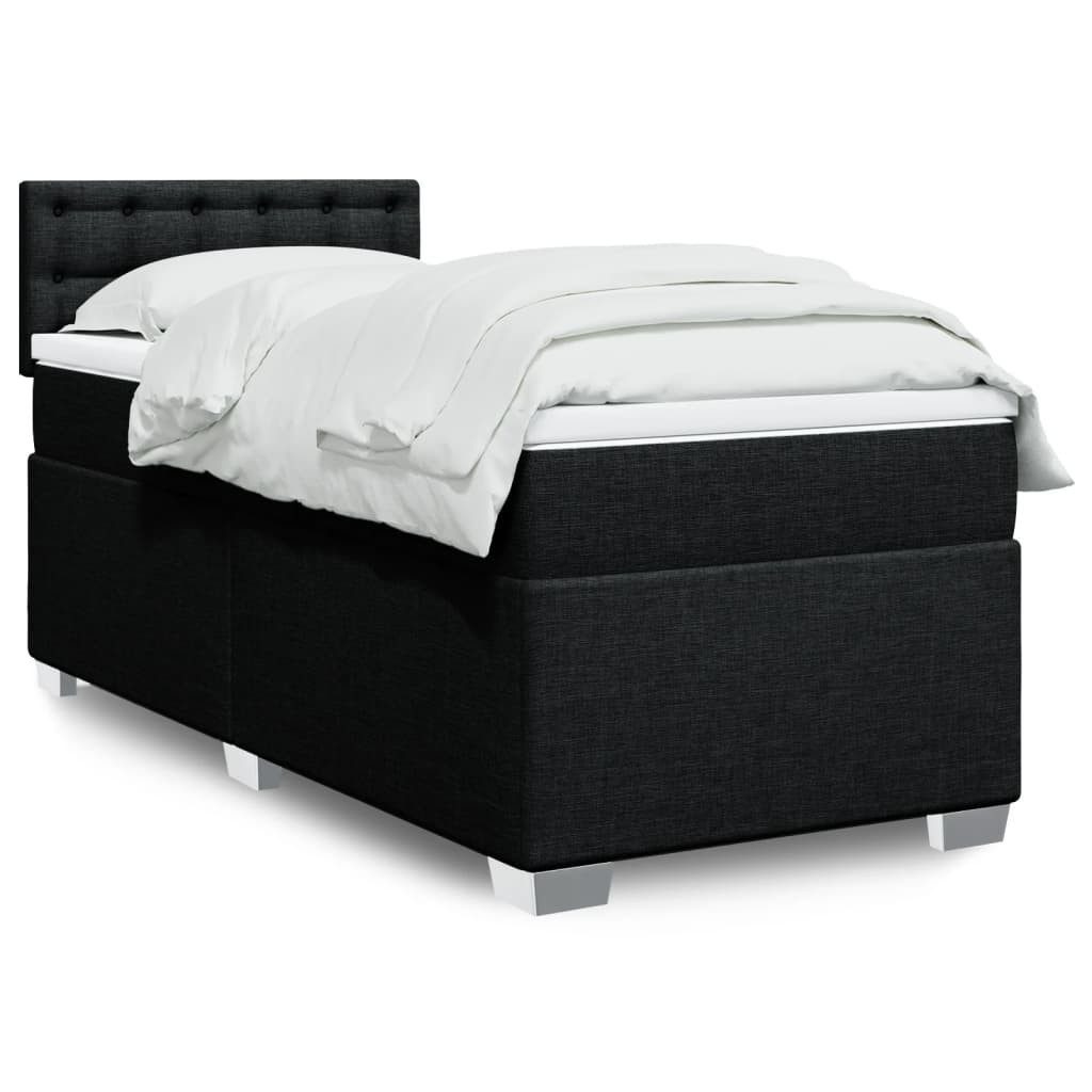 vidaXL Bett Boxspringbett mit Matratze Schwarz günstig online kaufen