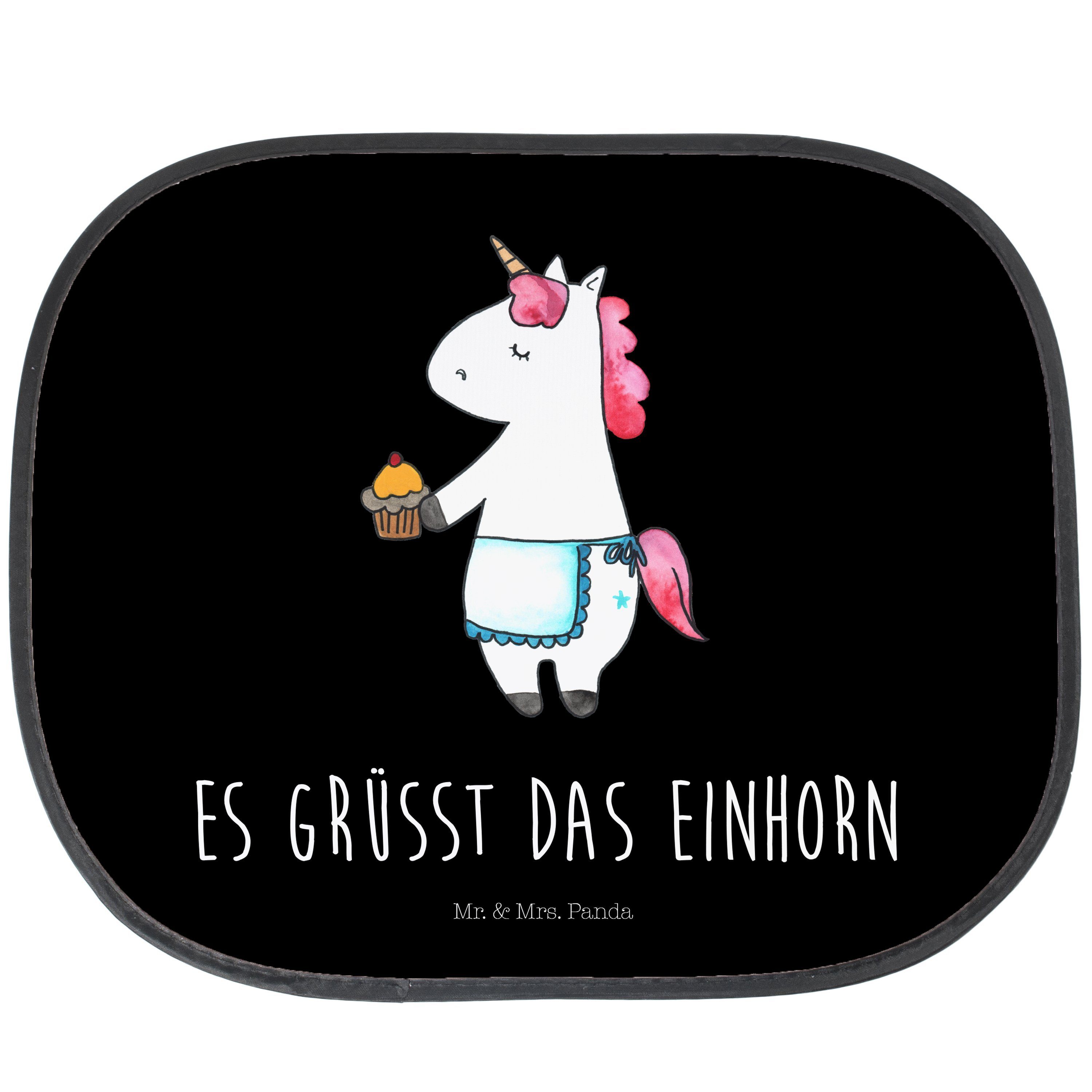 Sonnenschutz Einhorn Muffin - Schwarz - Geschenk, Unicorn