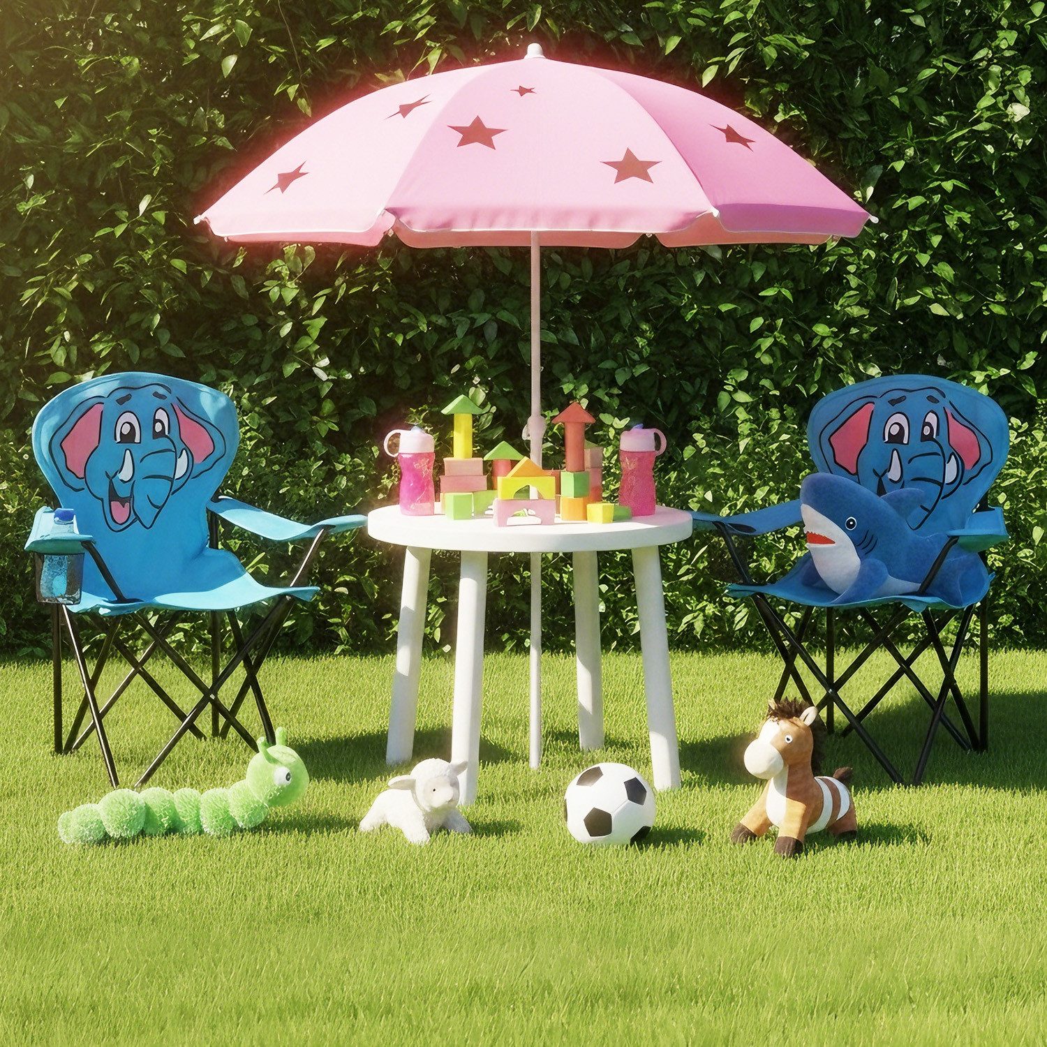 SUNULA Campingstuhl Kinder Klappstuhl Gartenstuhl Camping Kinderklappstuhl Anglerstuhl, Kinder-Anglersessel, wählbar als Bär, Elefant, Frosch oder Löwe