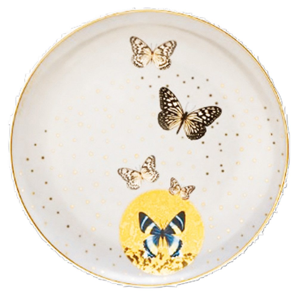 Goebel Glas Goebel Artis Orbis Grey Butterflies - Frühstücksteller Bunt