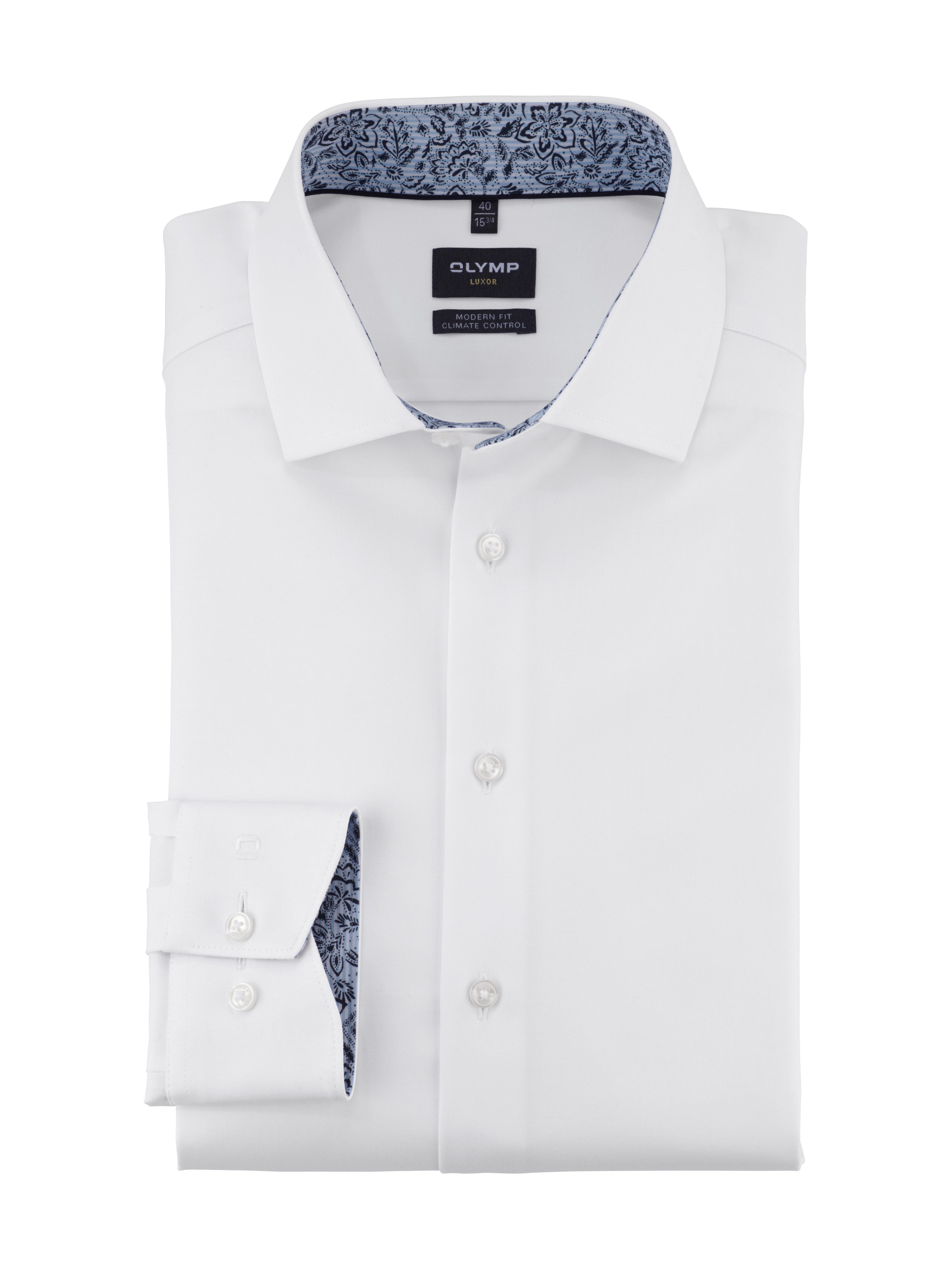 OLYMP Businesshemd 24/7 - Luxor modern fit - Climate Control mit kontrastiv günstig online kaufen