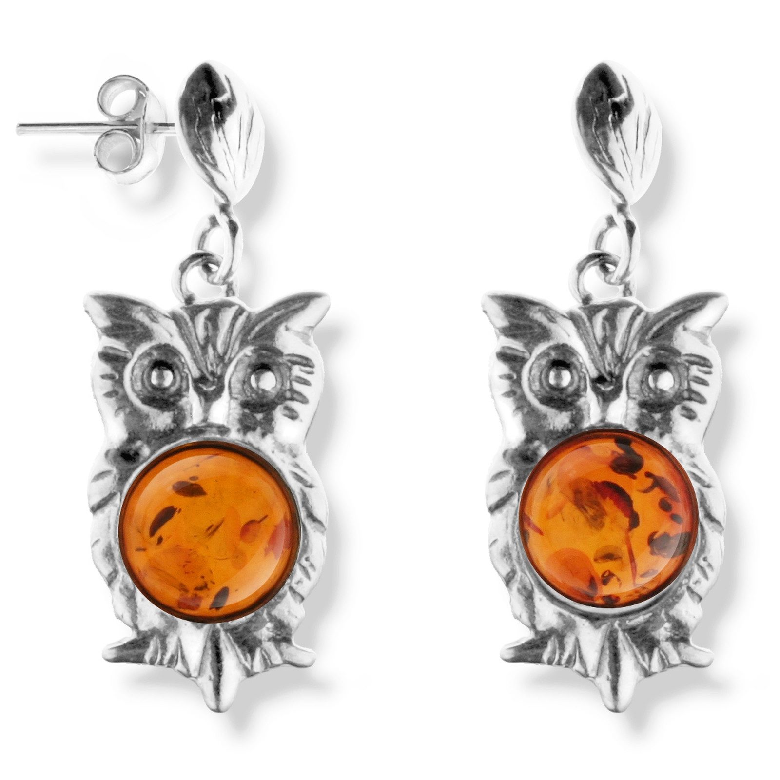 Paar Ohrhänger Ostsee-Schmuck Ohrhänger Eule Ohrhänger Eule