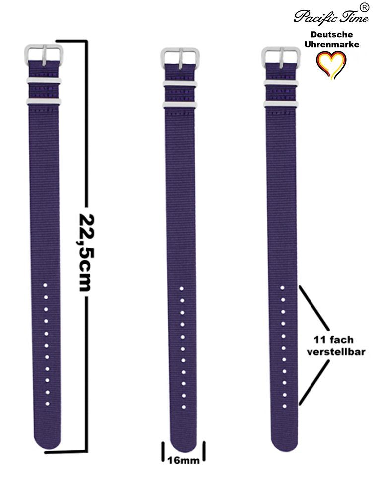 Pacific Time Armbanduhr Gratis Wechselarmband, Kinder - und Lernuhr und Design Quarzuhr Mix First violett Regenbogen Versand Match Set