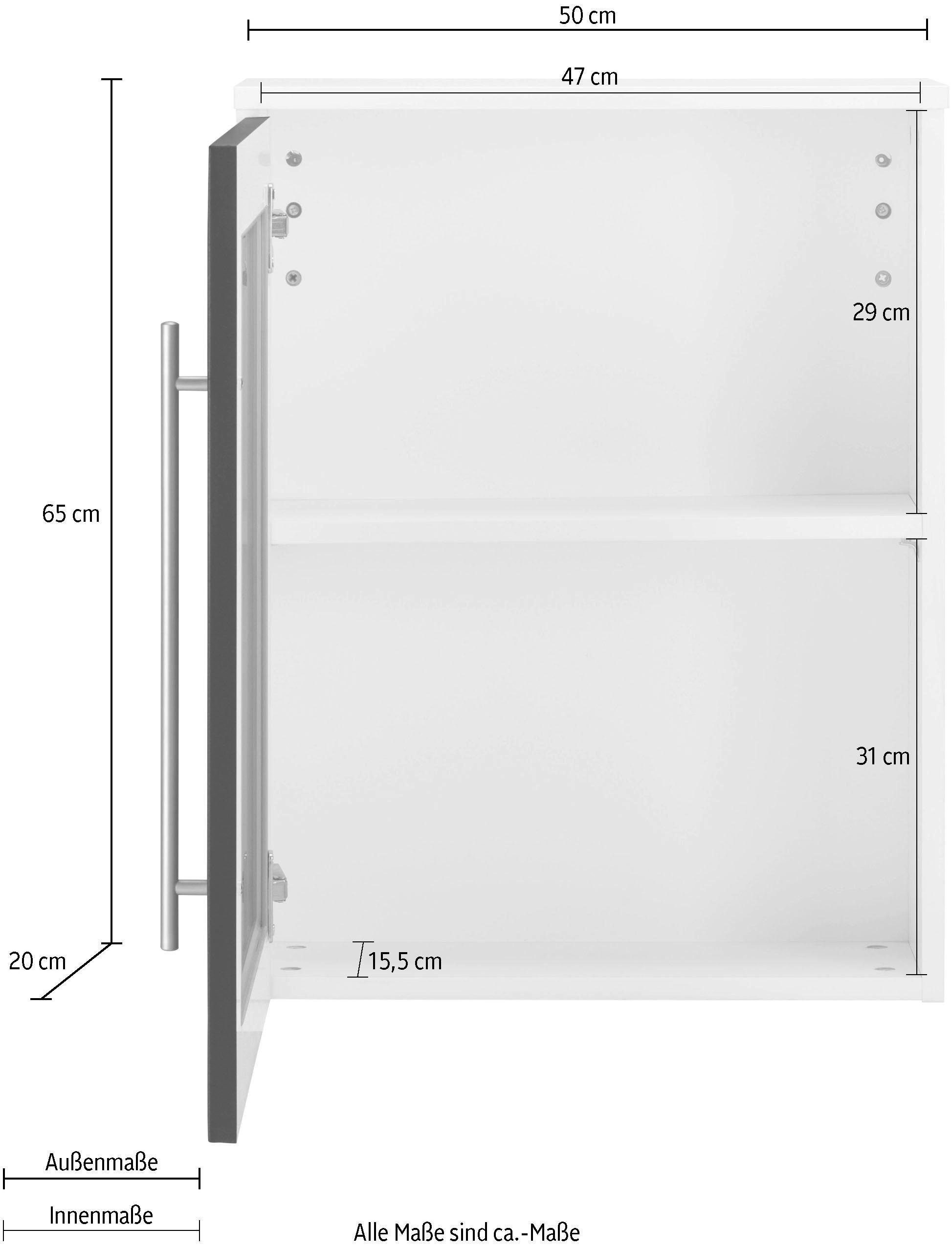 weiß/schwarz/graphit Spiegelschrank welltime Tauri