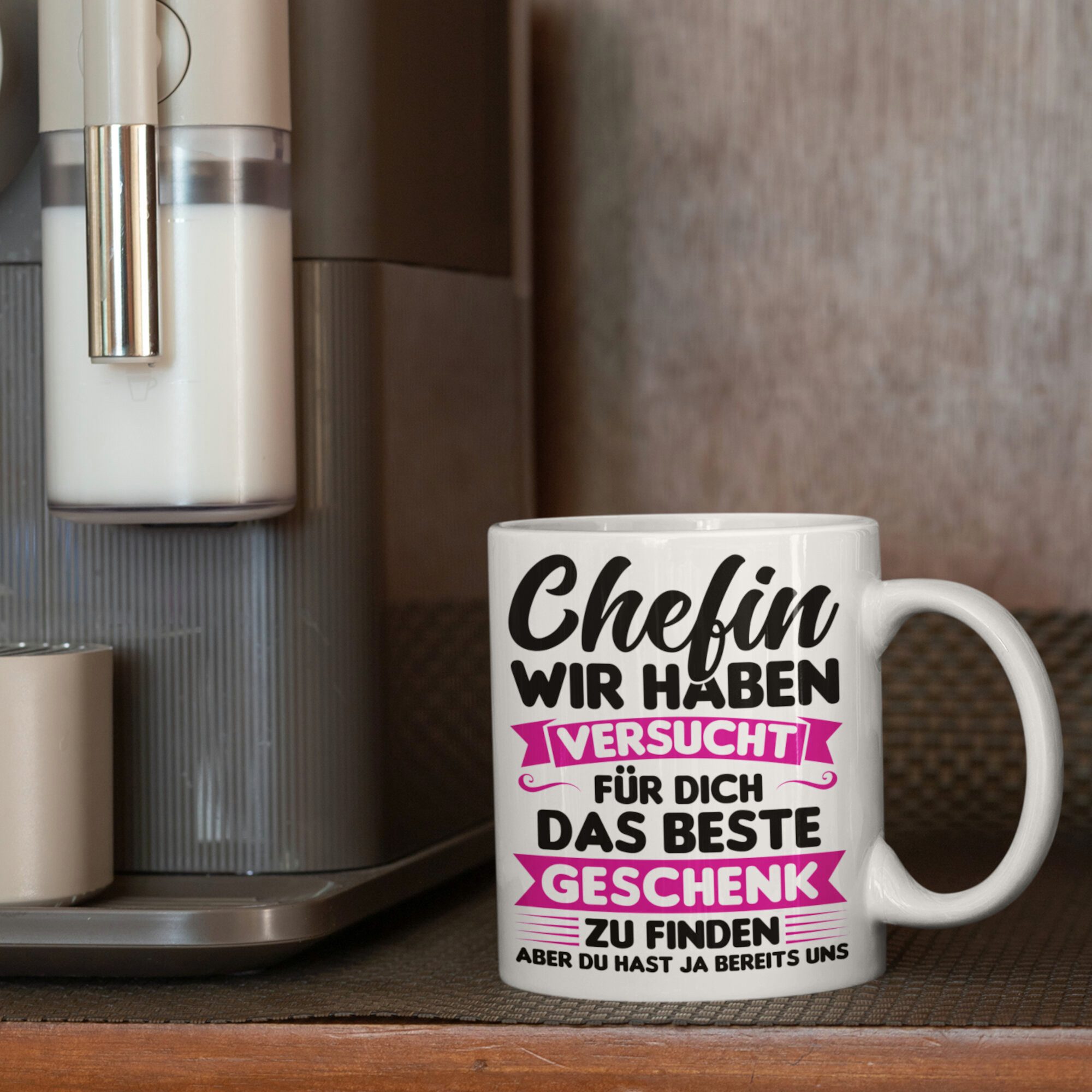 Printmacher Tasse Chefin Tasse wir haben versucht Geschenk, Chefin Abschied Geschenk