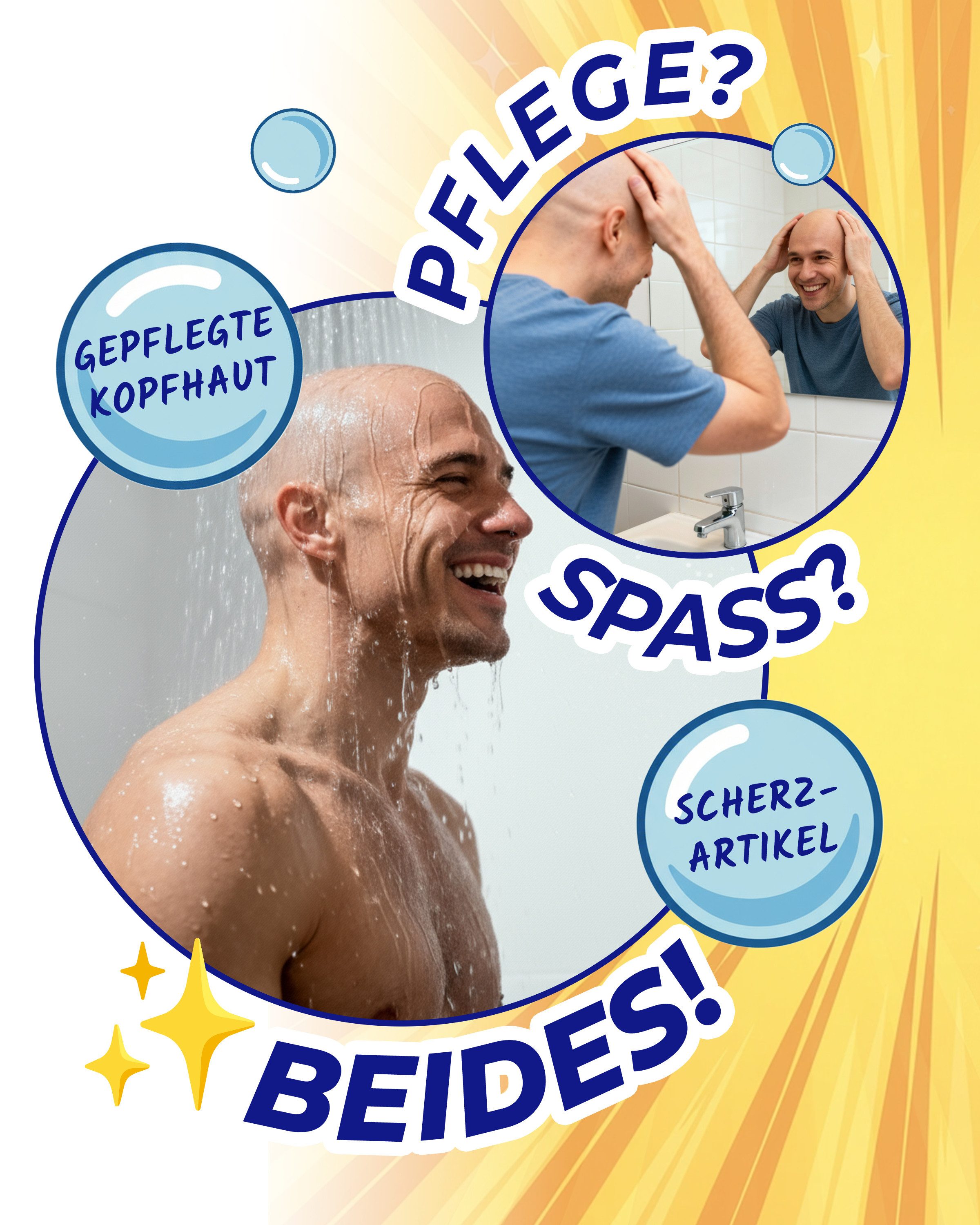 Deggelbam Duschgel GlatzenPolitur – das Männergeschenk für glänzende Köpfe!, Geschenkidee für den Papa, den Kumpel, den Freund oder den Kollegen