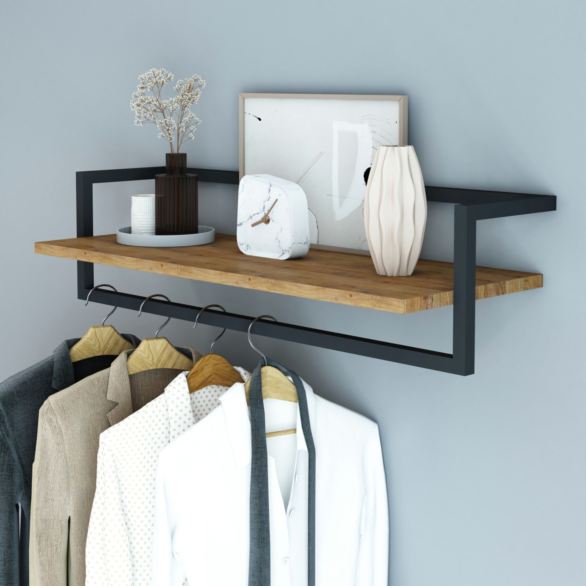 en.casa Wandgarderobe, »Evje« mit Ablage und günstig online kaufen