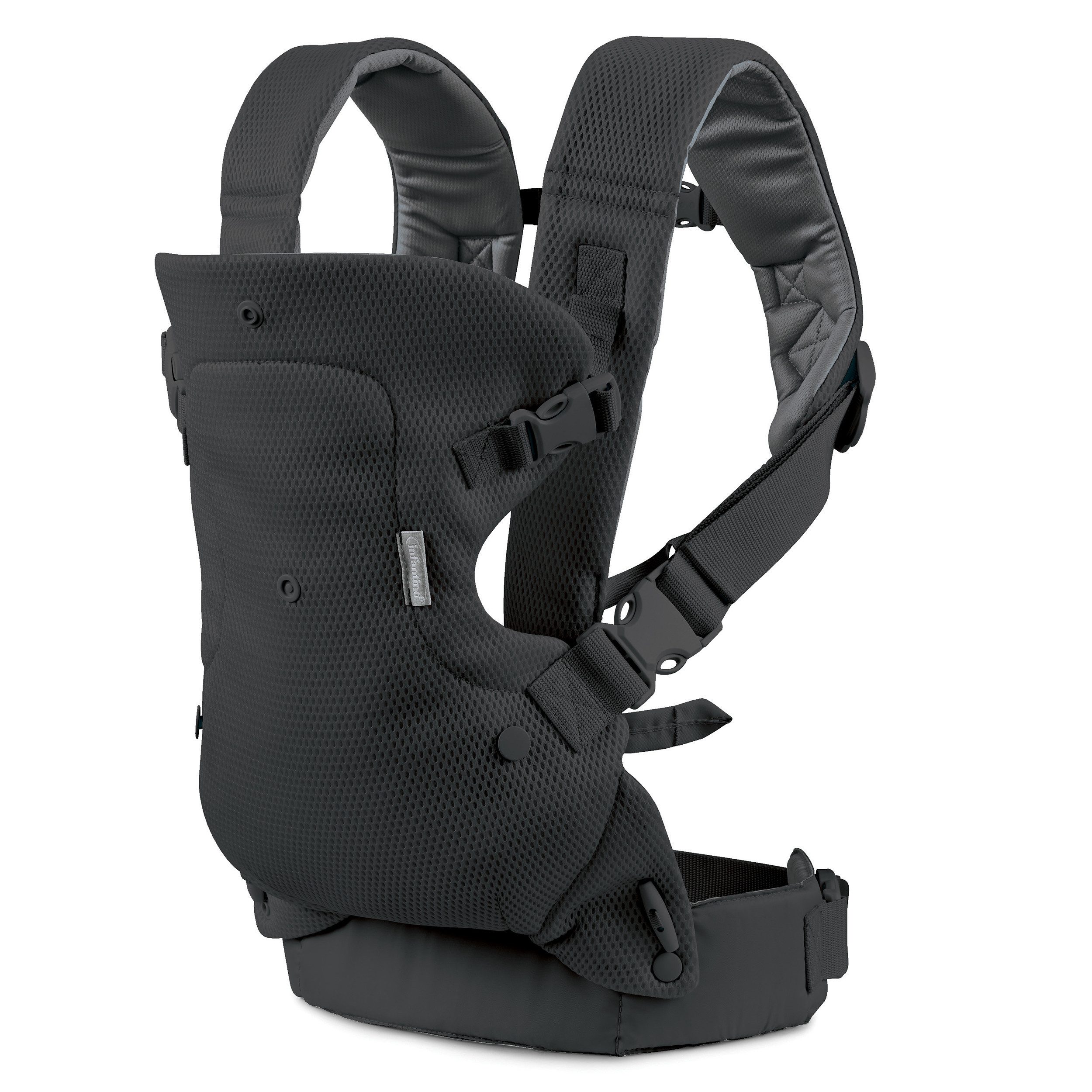 Infantino BKids Babytrage Flip Advanced - Schwarz, Baby Bauchtrage Rückentrage ab Geburt von 3,6 - 14,5 kg 4 positionen