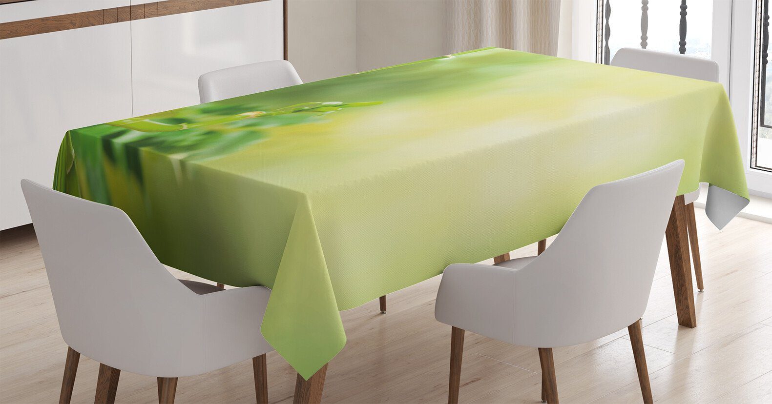 Tischdecke Für Farben, grüne geeignet Abakuhaus Außen den Bambusse Spa Klare Farbfest Waschbar Bäume Bereich