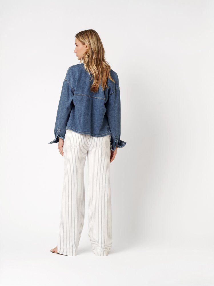 ROSNER Weite Jeans Audrey Wide (1-tlg) mit feinen Streifen