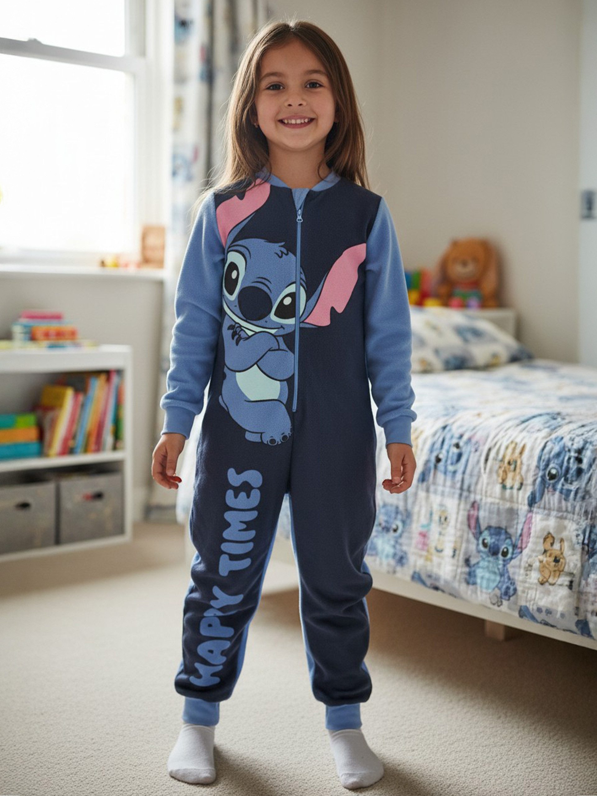 United Labels® Jumpsuit Lilo & Stitch Jumpsuit Happy Times Overall Pyjama Schlafanzug – Bild 3 von 5