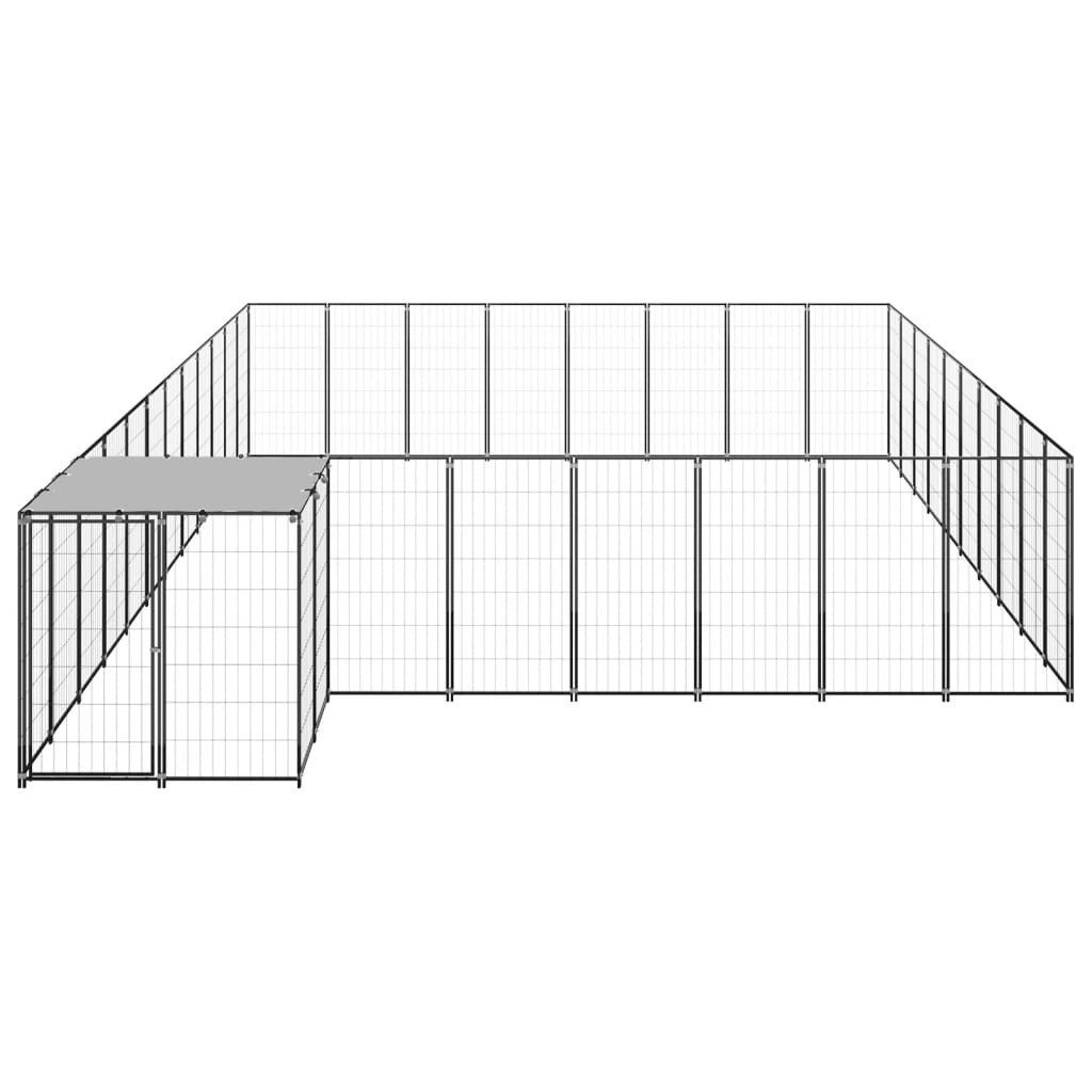 vidaXL Hundezwinger, Hundekäfig Schwarz 25,41 m² Stahl