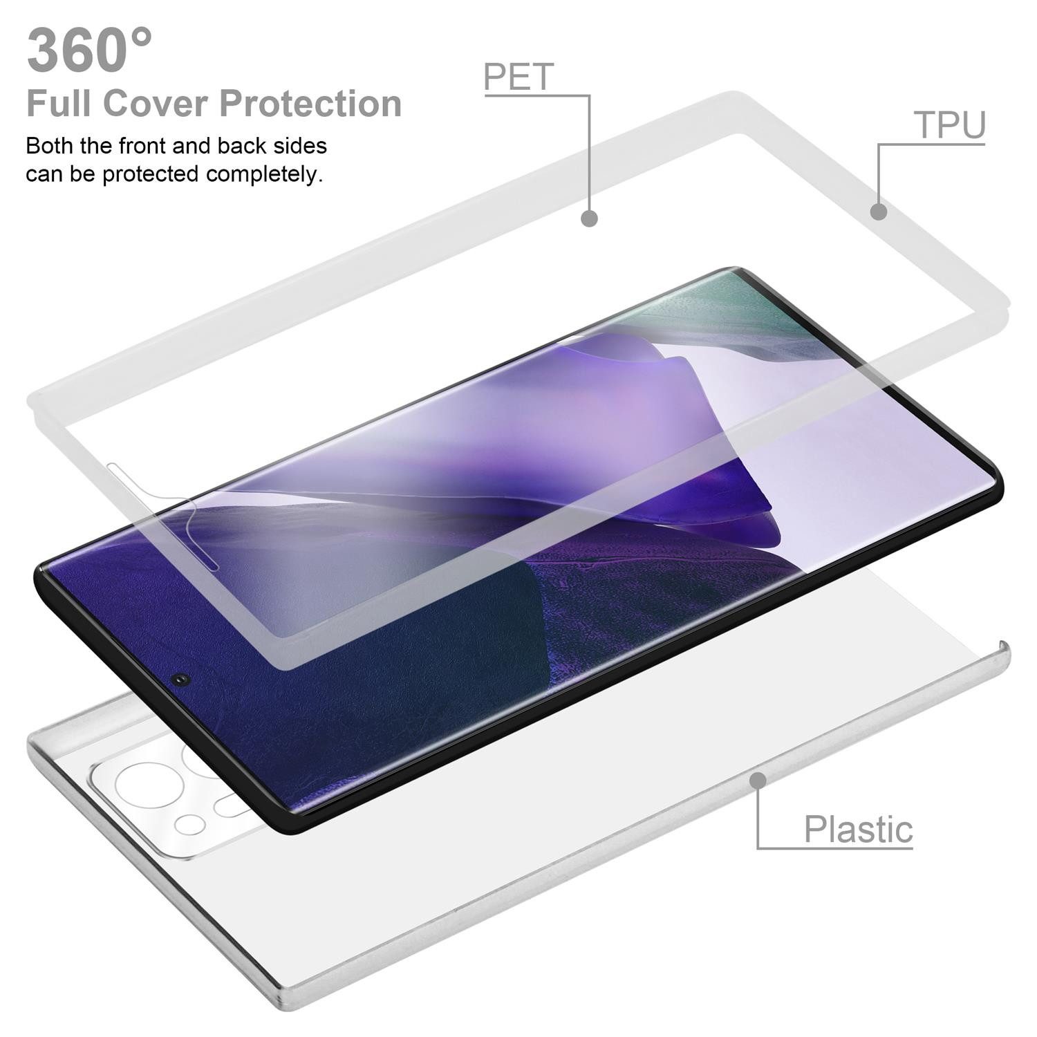 Cadorabo Handyhülle für Samsung Galaxy NOTE 20 ULTRA Hülle Samsung Galaxy NOTE 20 ULTRA, Flexible Case Handy Schutzhülle - Hülle - Back Cover 360° Grad