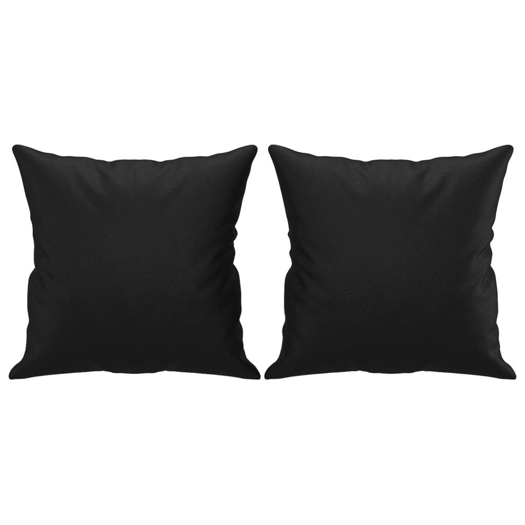 vidaXL Sofa 2-Sitzer-Sofa mit Zierkissen Schwarz 120 cm Kunstleder