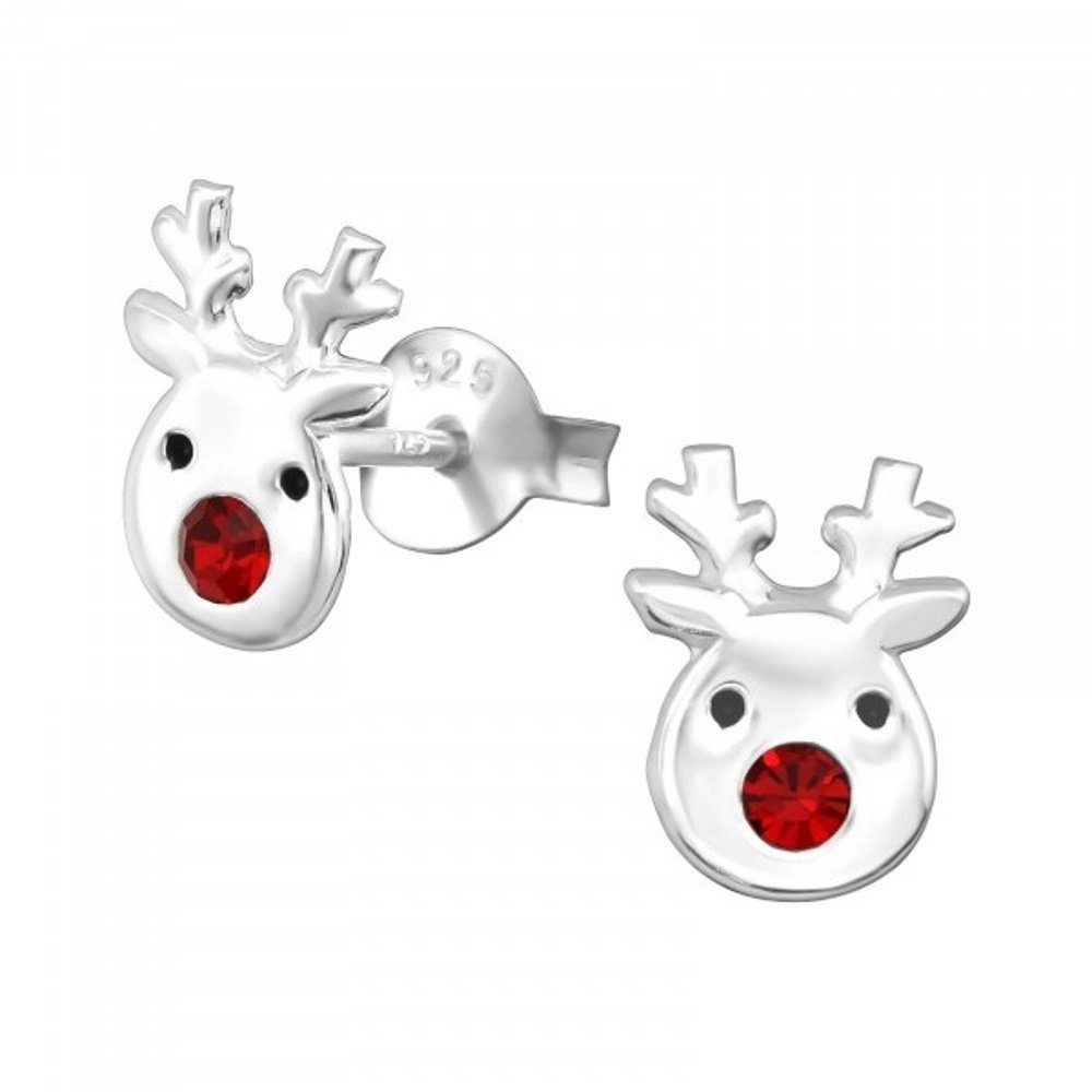 ALEXANDER YORK Paar Ohrstecker RENTIER silber Kristall rot, 2-tlg., 925 Sterling Silber