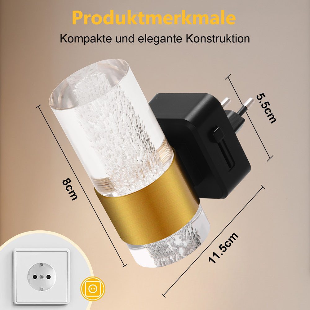 MUPOO Steckdosenleuchte Moderne Nachtlicht Steckdose Dämmerungssensor, Acry günstig online kaufen