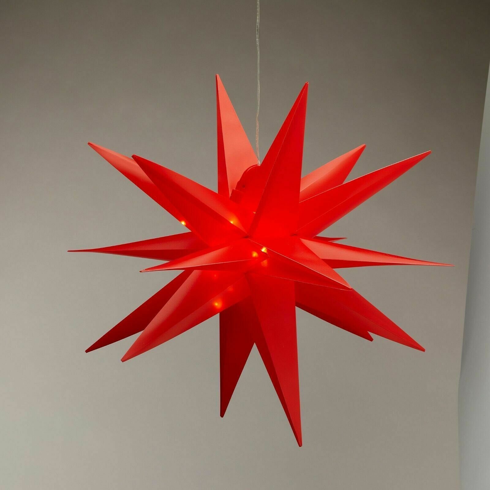 Beleuchtung, 35 oder Timer Innen Ø rot LED-Lichterkette weiß Weihnachtsstern Meinposten geeignet & LED außen cm Stern