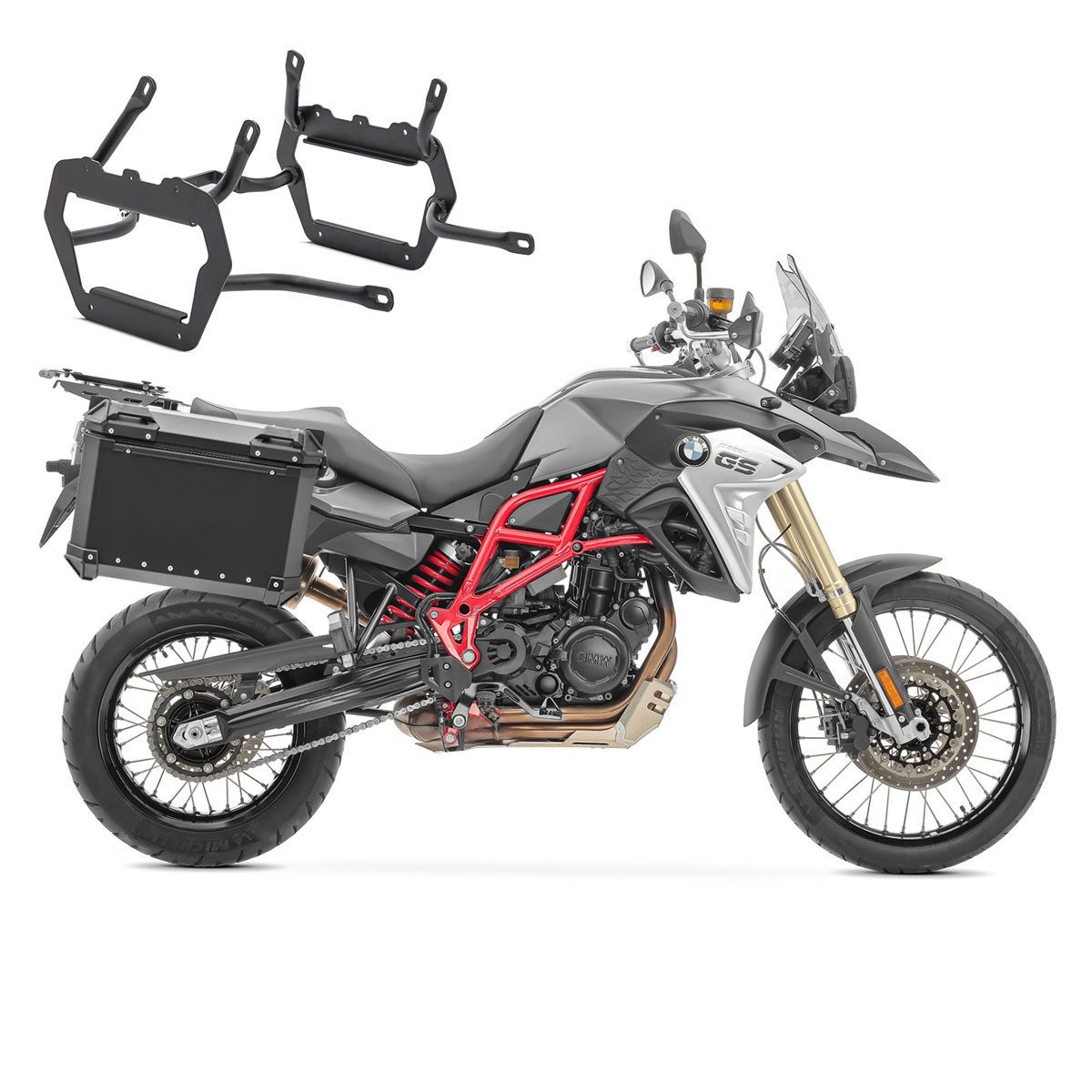 Bagtecs Kofferset Set Alukoffer + Kofferträger passend für BMW F 800 GS 08-18 Aluminium