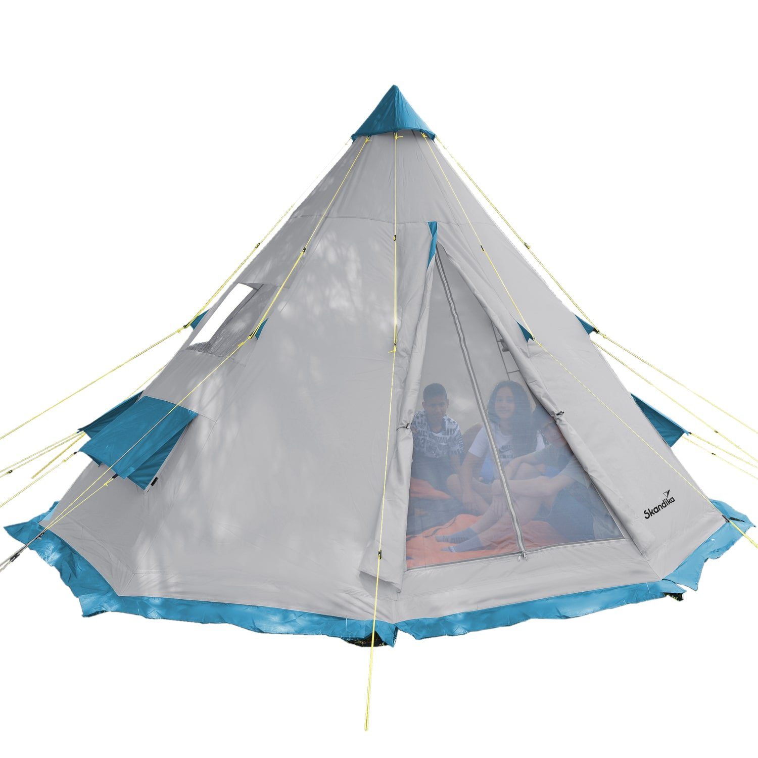 Skandika Tipi-Zelt »10 Protect grau«, Campingzelt, wasserfest, eingenähter  Zeltboden