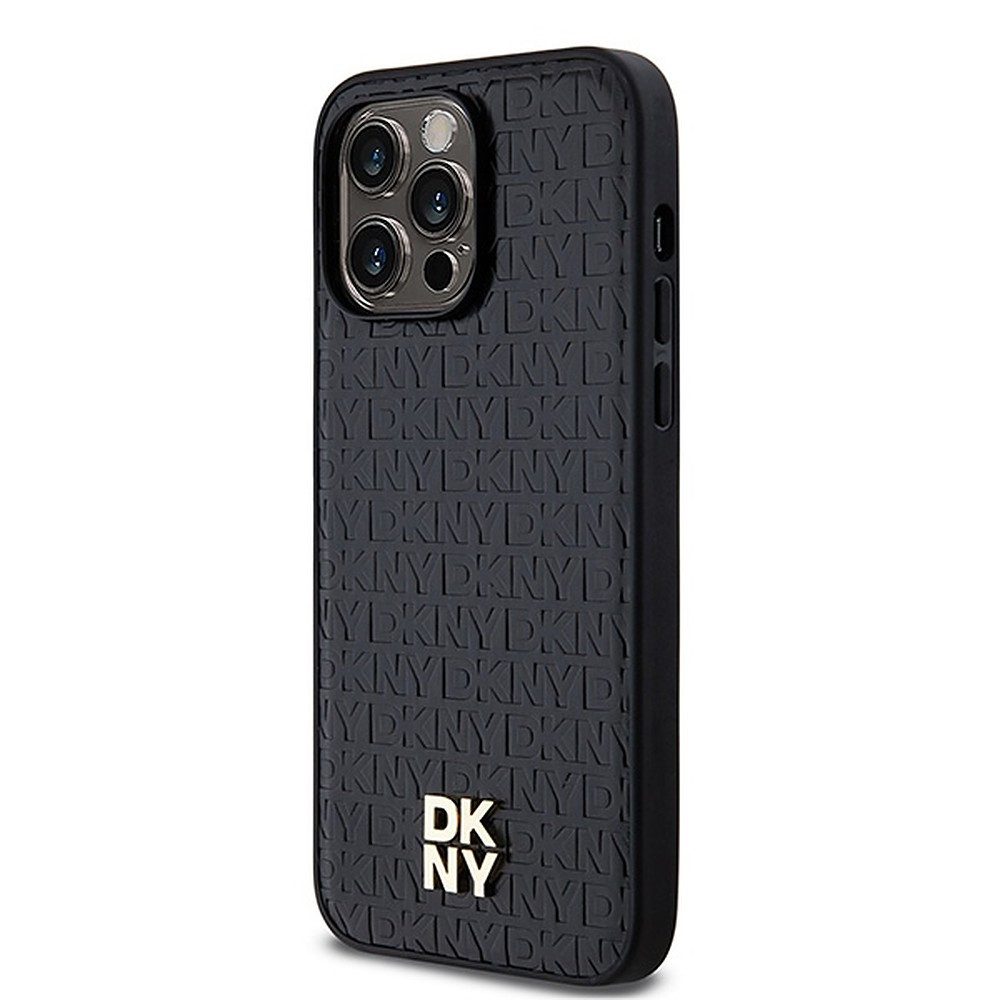 DKNY Handyhülle MagSafe Lederhülle, MagSafe, Echtleder, Monogrammprägung, Metalllogo