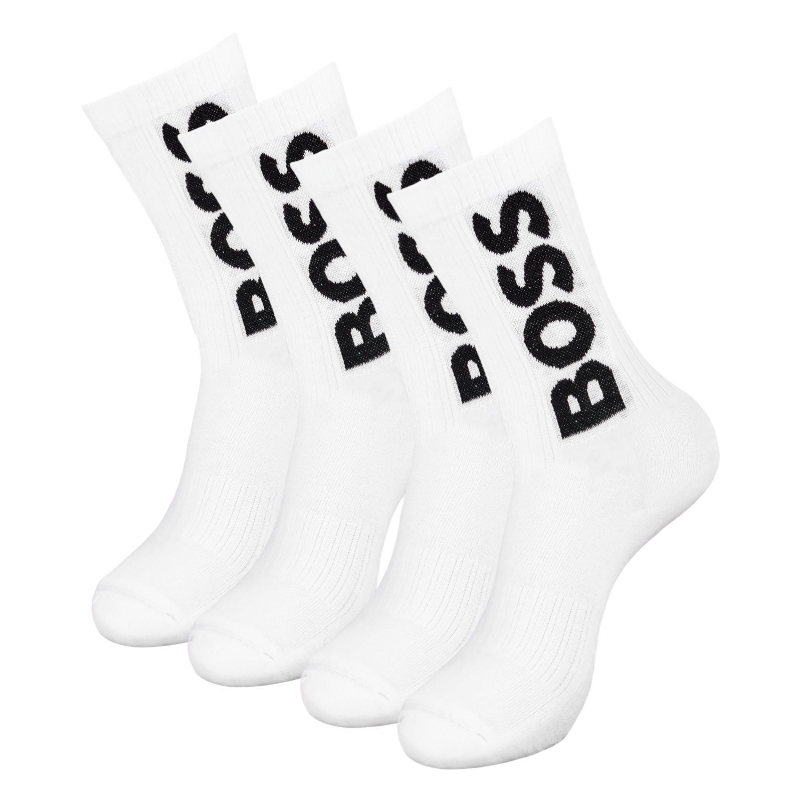 BOSS Langsocken QS Rib Logo CC (2-Paar) mit großem BOSS Logo
