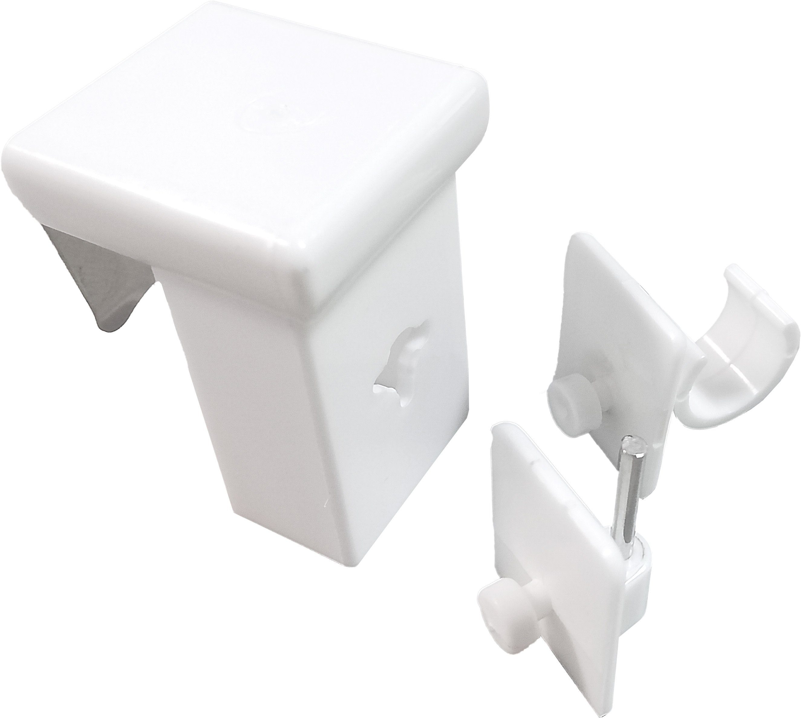 dekondo Fensterhaken Dekohaken Dekoklipp mit unterschiedlichen Aufsätzen, weiß, für einen Klemmbereich (Rahmenstärke des Fensters/Fensterdicke) von 10-27 mm, (4 – Bild 2 von 5