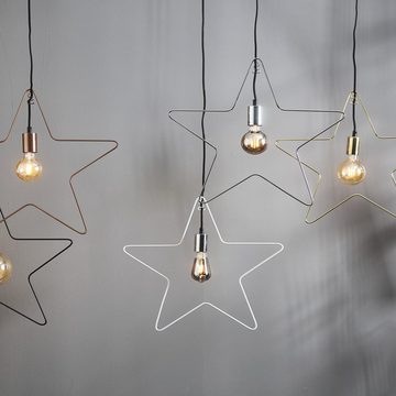 STAR TRADING LED Stern Hängestern Lampenhalterung Stern Dekoleuchte 5-zackig E27 50cm silber