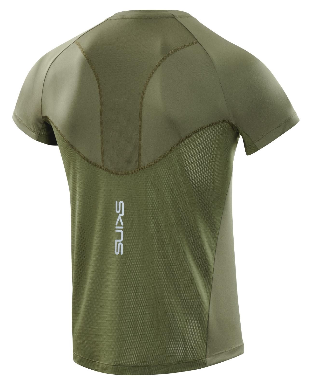 Skins T-Shirt 3-Series (100% Polyester, Mesh-Einsätze) khakigrün Herren
