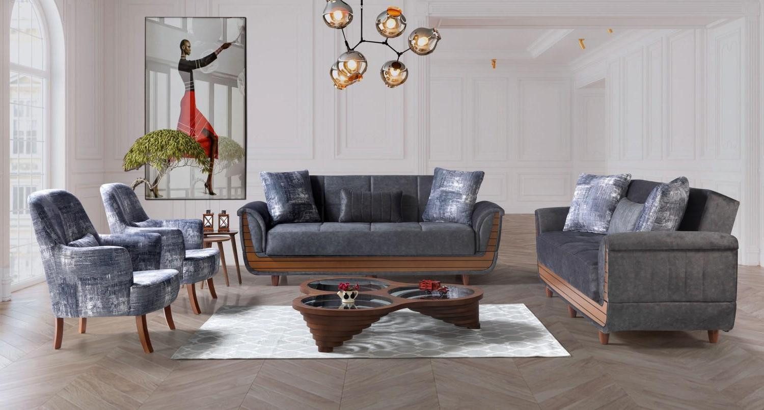 Xlmoebel Polstergarnitur Luxus-Sofa mit hochwertigem Stoffbezug und modernem Design, (4-tlg., 4tlg.Wohnzimmer Set(Sofagarnitur 3+2+1+1), Hergestellt in Europa