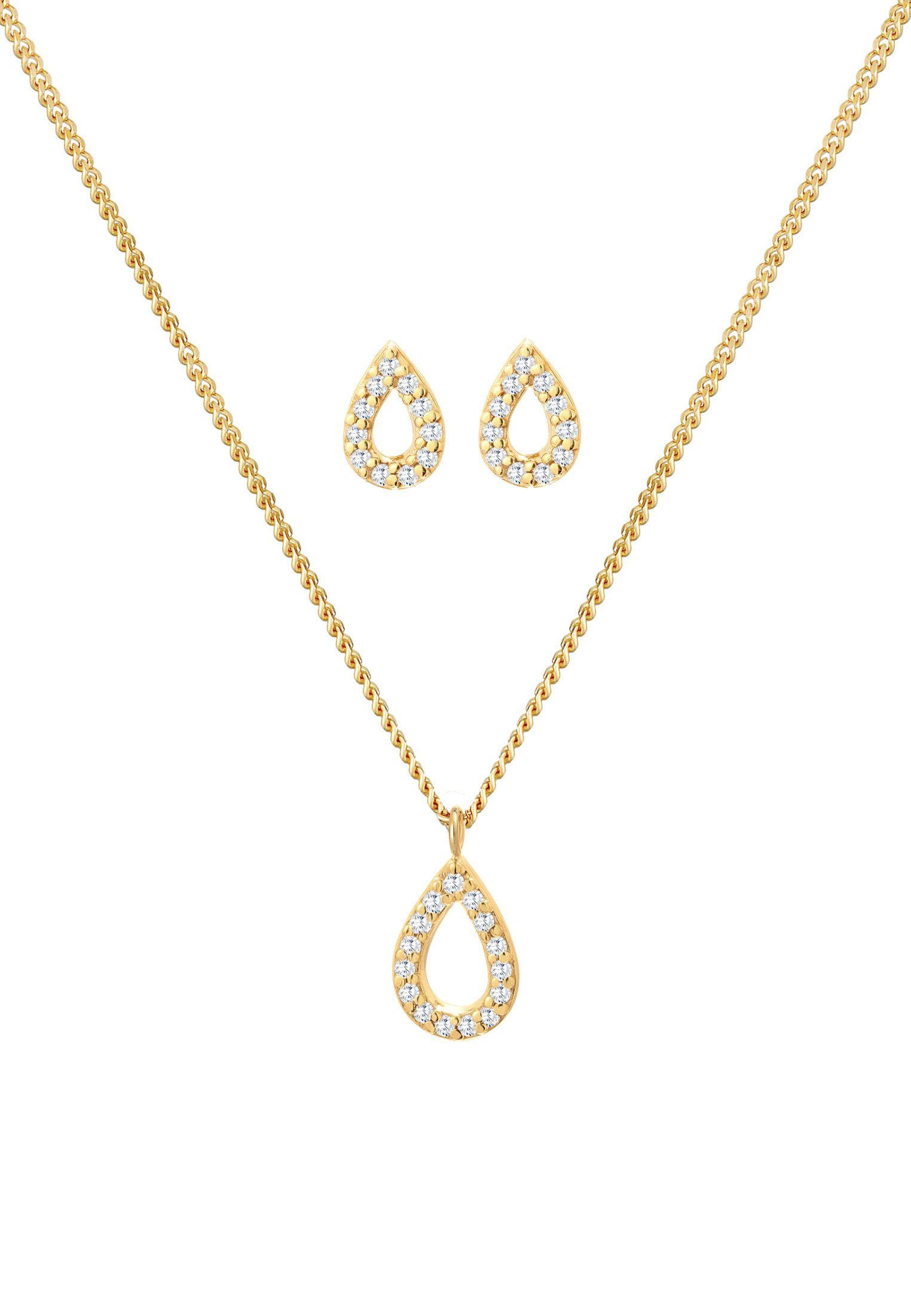 Elli Schmuckset Tropfen Zirkonia Elegant 925 Silber, Tropfen günstig online kaufen
