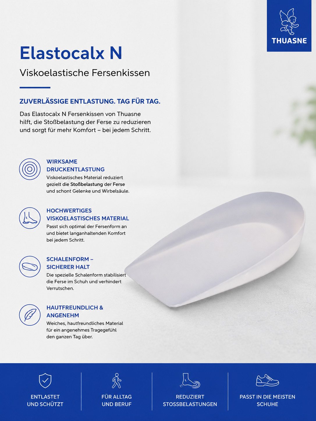 Thuasne Einlegesohlen Elastocalx N Viskoelastische Fersenkissen aus Silikon