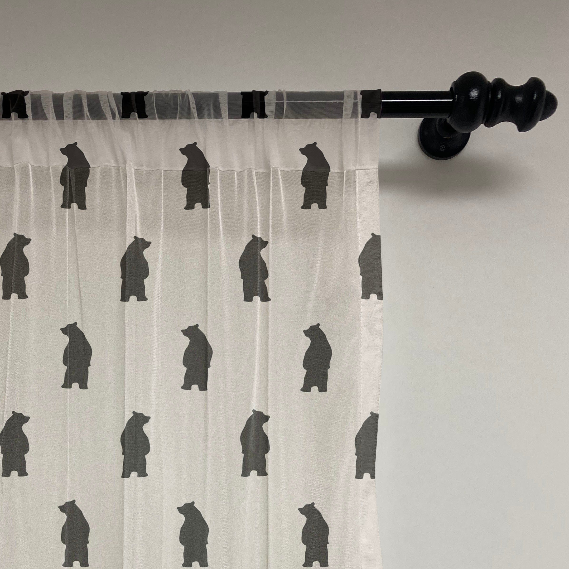 Gardine Drapierung Abakuhaus, Panels, 2 Hochzeit schiere Silhouetten Bear Black Party Tier für