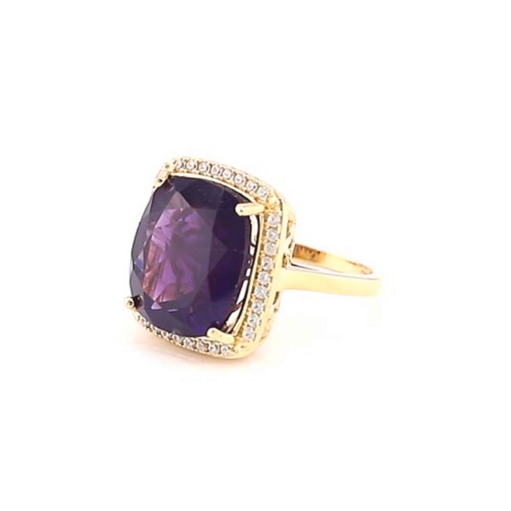 Cavill Silberring Marokkanischer Amethyst Goldplattierter Silberring, günstig online kaufen