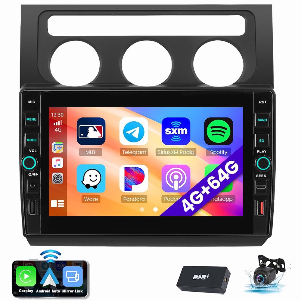 ESSGOO Für VW Touran 1T1 1T2 1T3 2003-2010 4+64G Android 15 Autoradio (RDS, Digitalradio (DAB), FM, AM)