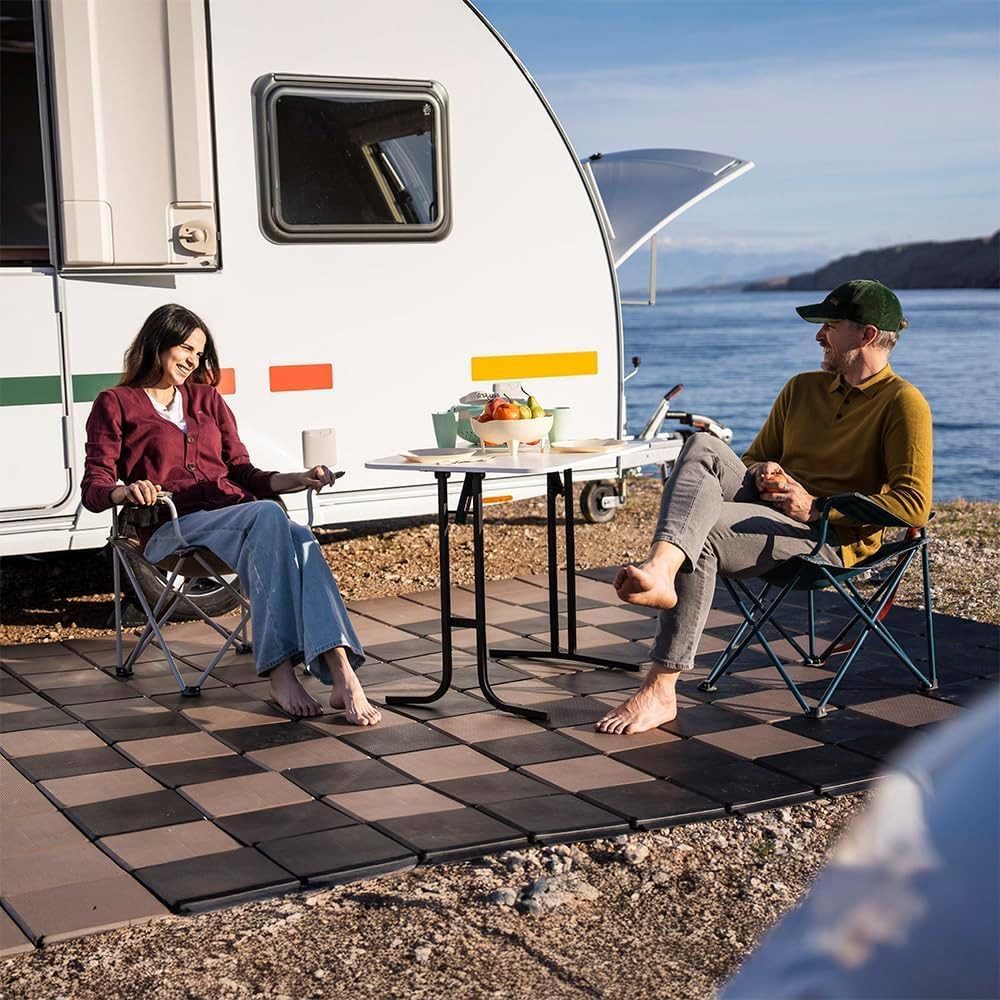 skaza Exceeding Expectations Terrassenplatte Decking Tiles, Braun, Terrassenfliesen Klicksystem 30x30 Außen Rutschfest 1000kg Tragkraft
